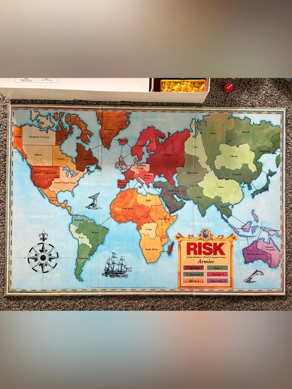 1990 Risk Board Game - Classic Strategy Family Game (Includes Castle Risk)